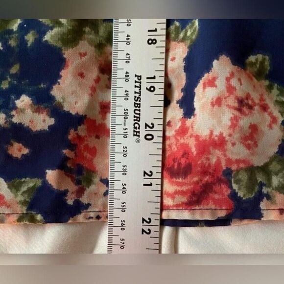 Blouse Women’s Small Navy Blue Floral Ruffle Sleeveless Cottagecore - Picture 5 of 7
